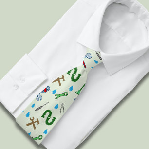 Cravate Profession de plomberie verte Père plombier cravat