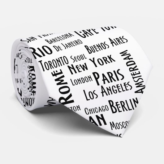 Cravate Professionnel Impression Noir Et Blanc (Roulé)