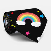 Cravate Profil sous convention astérisque noir de coeurs (Roulé)