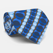Cravate Projecteurs Polka Point rayé Royal bleu à deux côt (Roulé)