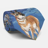 Cravate Pronghorn Antelope Observation Storm Faune Art (Roulé)