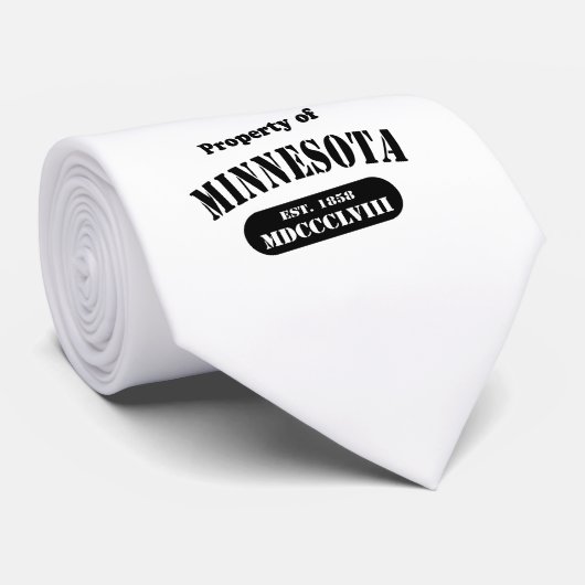 Cravate Propriété du Minnesota -texte noir (Roulé)