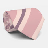Cravate Prune, rayures rose poudré et pêche (Roulé)