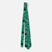 Cravate Psychedelic Cats and etc. PSYCAT01A. Green BG (Dos)