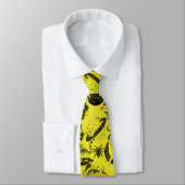 Cravate Psychedelic Cats and etc. PSYCAT01A.Yellow BG (Attaché)
