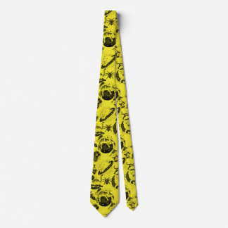 Cravate Psychedelic Cats and etc. PSYCAT01A.Yellow BG