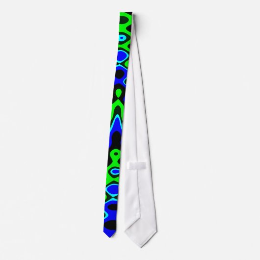 Cravate psychédélique bleu et vert (Dos)