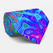 Cravate psychédélique coloré abstrait (Roulé)