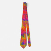 Cravate Psychédélique Funky Hippie Boho Neon arc-en-ciel F (Devant)