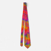 Cravate Psychédélique Funky Hippie Boho Neon arc-en-ciel F (Dos)