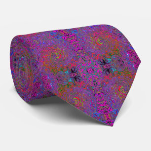 Cravate Psychedélique Groovy Magenta Rétro Liquide Tourbil