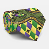 Cravate Psychédélique Mardi Gras Masque Art Imprimer (Roulé)