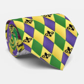 Cravate Psychédélique Mardi Gras Masque Art Imprimer (Roulé)