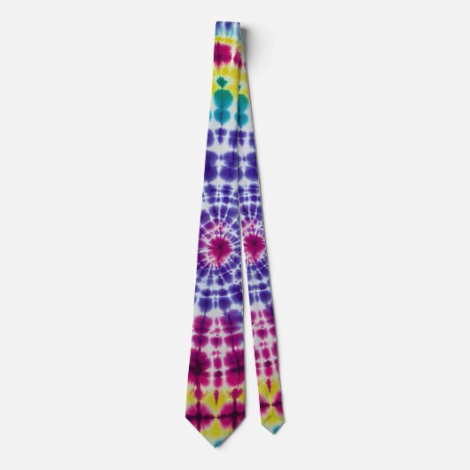 Cravate Psychédélique Radial Batik Tie Dye Art Abstrait (Devant)
