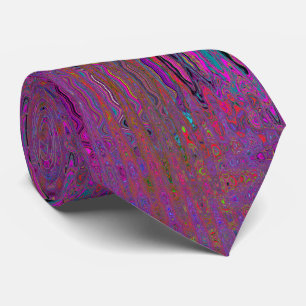 Cravate Psychédélique Super Magenta Retro Vagues atomiques