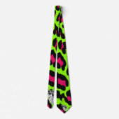 Cravate Psycho Crâne Lime Green Leopard (Dos)
