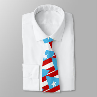 Cravate Puerto Rico Light Blue Flag Pattern Necktie