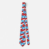 Cravate Puerto Rico Light Blue Flag Pattern Necktie (Devant)