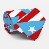 Cravate Puerto Rico Light Blue Flag Pattern Necktie (Roulé)