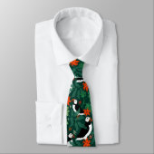 Cravate Puffin Motif vert verdoyant (Attaché)