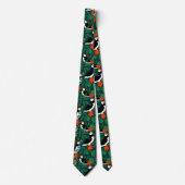 Cravate Puffin Motif vert verdoyant (Devant)