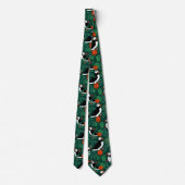 Cravate Puffin Motif vert verdoyant (Dos)