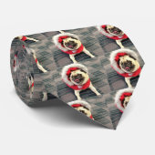 Cravate Pug de Christmas (Roulé)