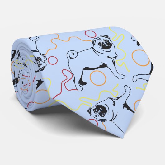 Cravate Pug Joueur (Roulé)