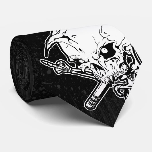 Cravate punk de crâne (Roulé)