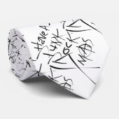 Cravate PUNK ROCK NOËL en Blanc (Roulé)