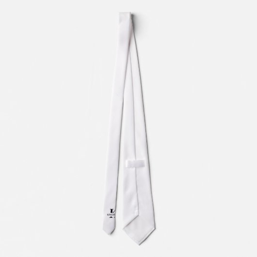 Cravate Pure White Elegant Monogram + Name (Dos)