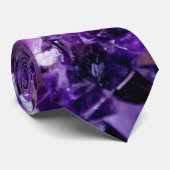 Cravate Purple Amethyst Crystal Geode Gemstone Necktie Tie (Roulé)