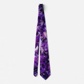 Cravate Purple Amethyst Crystal Geode Gemstone Necktie Tie (Dos)