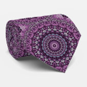 Cravate Purple and Pink Kaleidoscopic Medallion Pattern (Roulé)