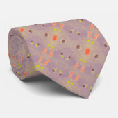 Cravate Purple avec détails en orange (Roulé)