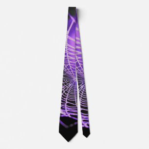 Cravate Purple Black Déplaisant Spider Web