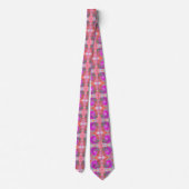 Cravate Purple et Orange Super Retro Swirl Abstrait (Dos)