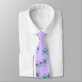 Cravate Purple Flowers on Lavender Pattern, Ties (Attaché)