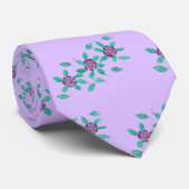 Cravate Purple Flowers on Lavender Pattern, Ties (Roulé)