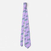 Cravate Purple Flowers on Lavender Pattern, Ties (Dos)