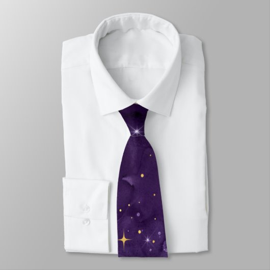 Cravate Purple Galaxy Series Design 8 (Attaché)