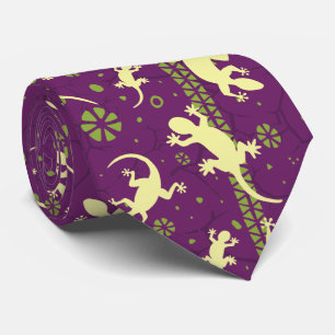 Cravate Purple Gecko Lizard Cactus Imprimer