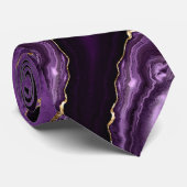 Cravate Purple Gold Parties scintillant personnalisée Votr (Roulé)