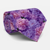 Cravate Purple Pink Peony Floral Pattern (Roulé)