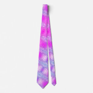 Cravate Purple rose Neon Chiny Parties scintillant Étincel