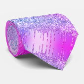 Cravate Purple rose Neon Chiny Parties scintillant Étincel (Roulé)