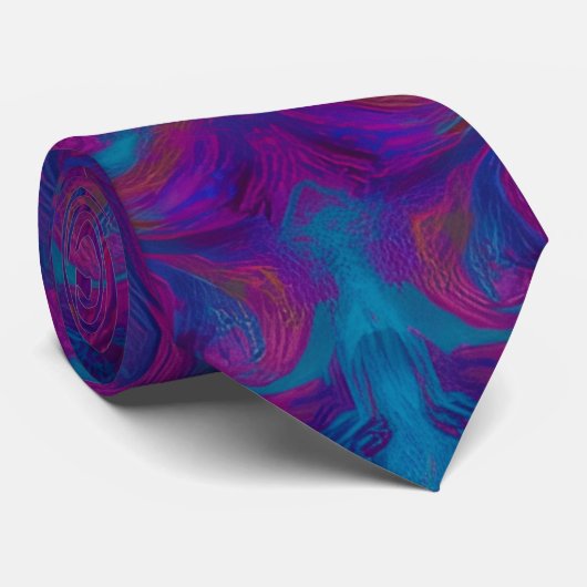 Cravate purple tie, blue tie for men, designer tie, (Roulé)