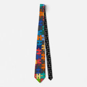 Cravate Puzzle coloré (Devant)