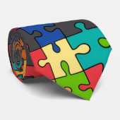 Cravate Puzzle coloré (Roulé)