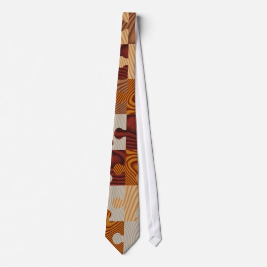 Cravate Puzzle denteux en bois (Devant)